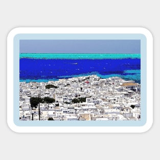Greek Village By The Sea Sticker